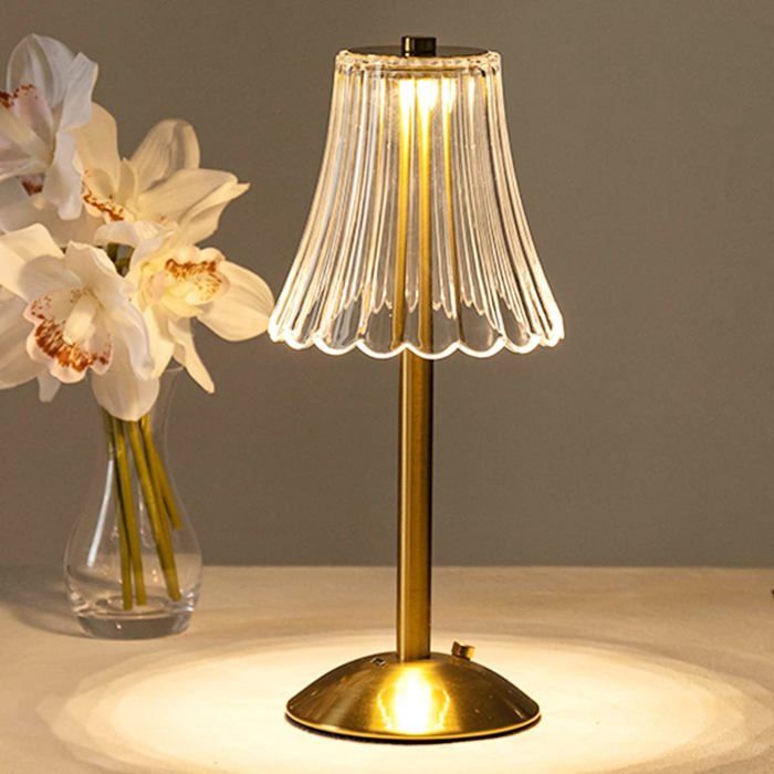 Lampes de table sans fil lampes rechargeables dorées charge USB lampe de table portable à LED en laiton de 12 pouces de hauteur