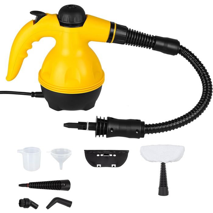 Nettoyeur Vapeur Portable Polyvalent Avec 9 Accessoires Pour éliminer Les Taches de Rideau Vitre Tapis SofaCuisinesSalle De Bain