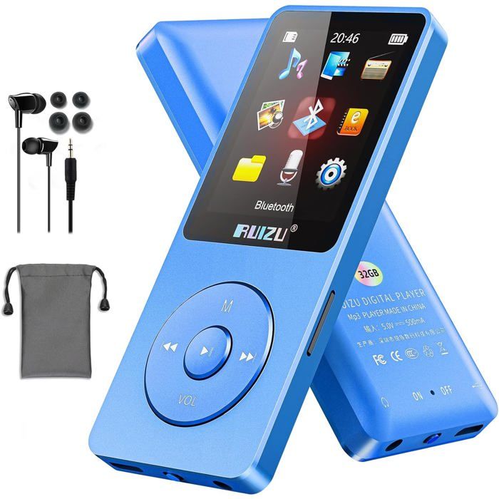 Lecteur MP3 16Go, Baladeur MP3 Musique HiFi avec Radio FM, 70H Longue