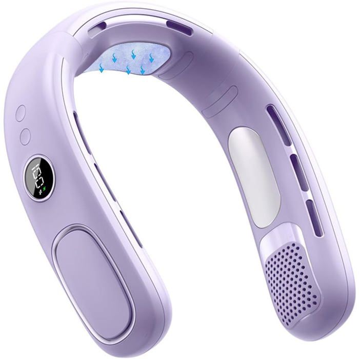 Ventilateur de cou - LIKE NO OTHER - Portable - USB rechargeable - 5 vitesses - Violet - 1 Like No Other