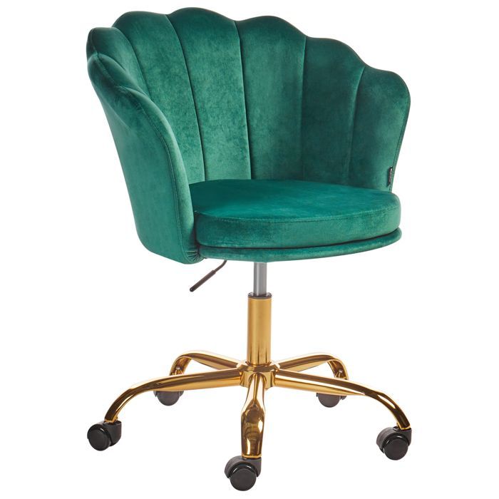 Chaise de bureau MONTICELLO Velours Vert Chaise de bureau MONTICELLO Velours Vert
