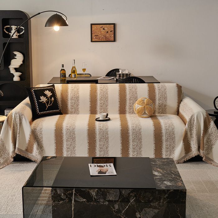 Plaid de canapé en chenille élégante couverture complète style minimaliste 180×180cm convient grand fauteuil une place