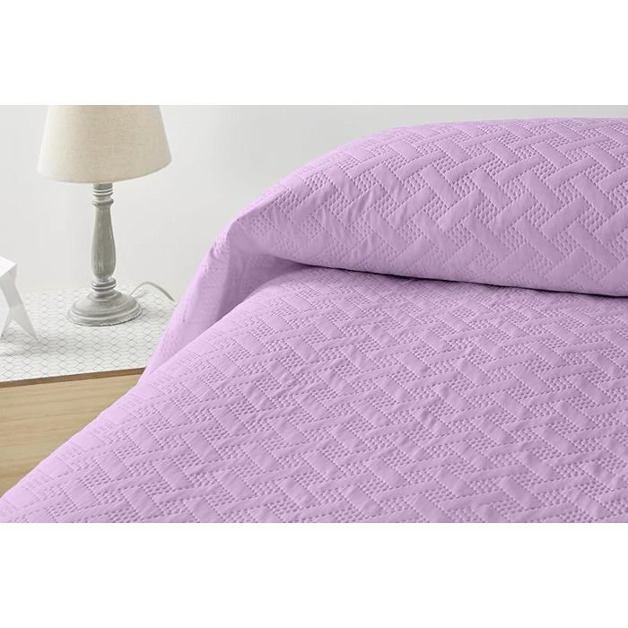 Couvre-lit 200x260 cm u2013 Dessus Lit 2 Personnes Léger et Doux en Microfibre pour Lit 105 cm#Lilas JETEE DE LIT