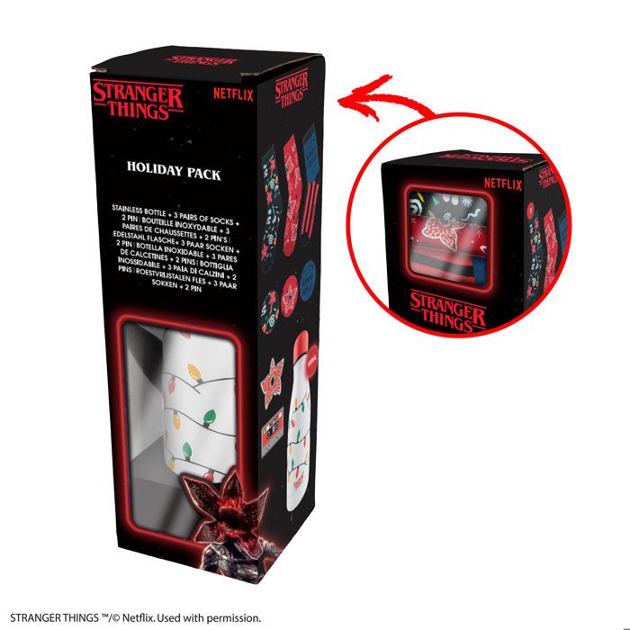 Stranger Things Pack Coffret | Stranger Things | Pack Bouteille Guirlande De Noël ...