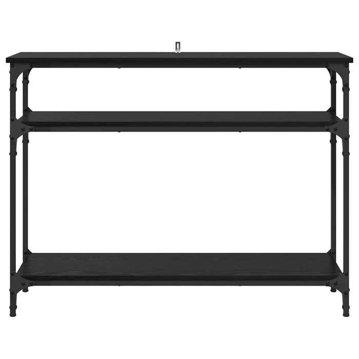 Noir Table console - CLARENCE - Meuble couloir - Chêne noir 100x29x75 cm - Bois dingénierie CC1165