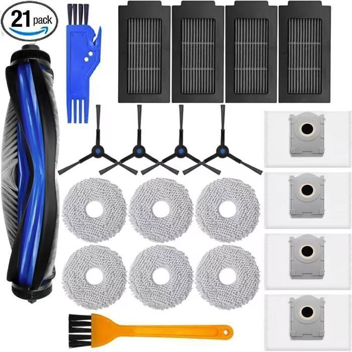 Kit Accessoires pour Ecovacs Deebot T50 Omni / T50 PRO Omni - Brosse Anti-Enchevêtrement - Pièces Détachées Robot Aspirateur