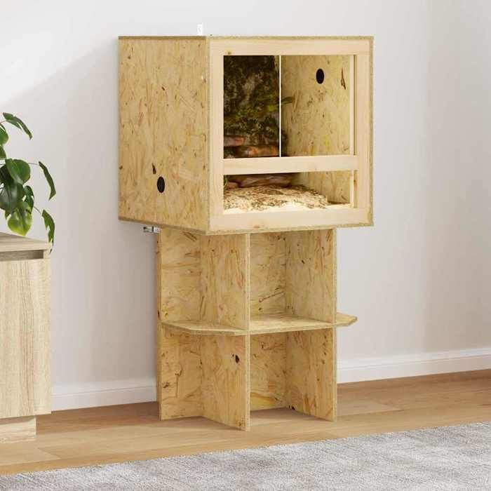 Marron Base de Terrarium Durable - Résistant aux rayures - Marron 50 x 50 x 50 cm OSB A2766