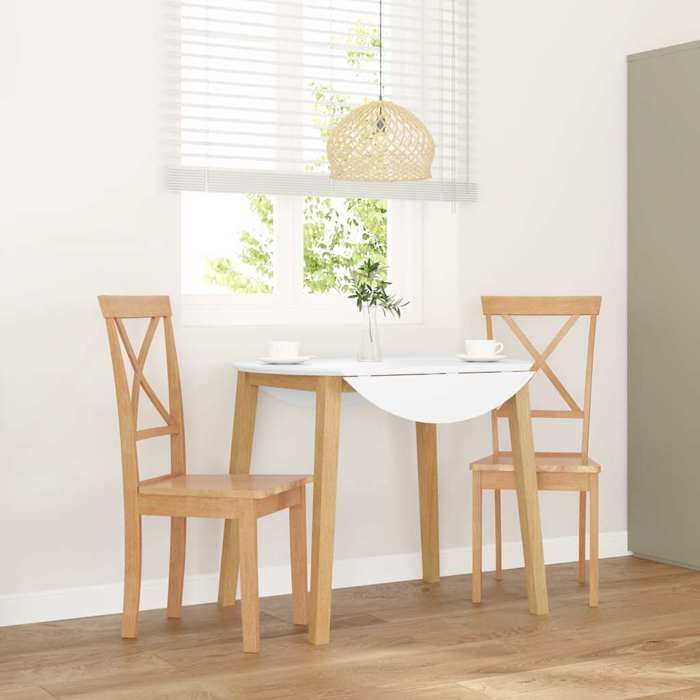 NEW 2026 Chaises à manger lot de 2 Chaises de Cuisine/BUREAU bois massif caoutchouc 42.5x53.5x94 cm L777