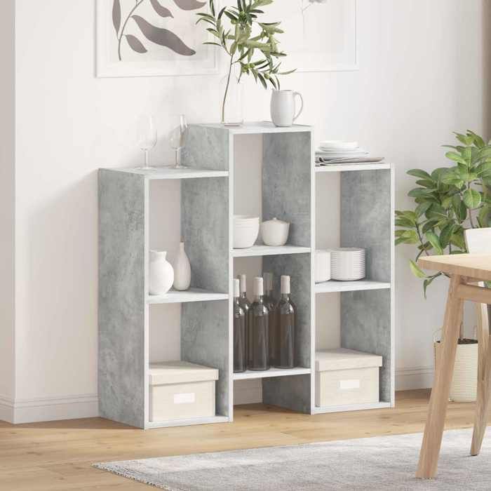 NEW 2026 Buffet Classique Armoire latérale pour salon Gris béton 90x30x90 cm L3759