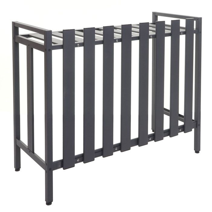 Cache pour climatiseur/pompe à chaleur HWC-K58 étagère pour plantes - métal 80x90x39cm - gris