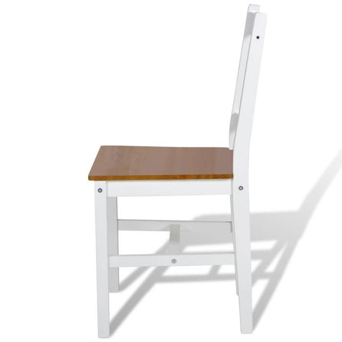 ShieldPro®Lot de 4 Chaises à manger Scandinaves - CLOUD - Meuble de Cuisine - 4 Personnes - blanc - Bois de pin 6003410