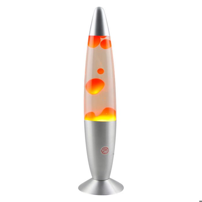 Lampe à lave orange futuriste avec interrupteur Lampe de table