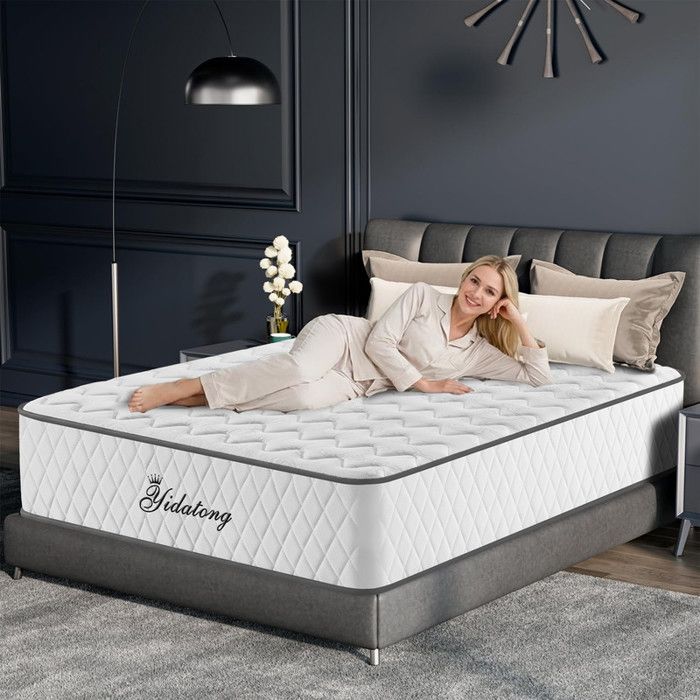 Matelas 140x190 cm en Mousse à Mémoire de Forme Épais 28 cm Sommeil Indépendant Fermeté Moyenne H3 Soutien à Haut Rebond