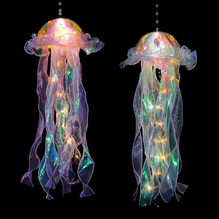 2 Lampes Méduses Flottantes Suspendues Rechargeables  Lanterne Portable  Lumière dAmbiance