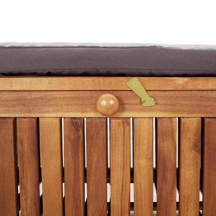 Banc de rangement de jardin Moderne - NGM - Coffre dextérieur - Charge 100kg - avec coussin 91cm Bois dacacia B794311