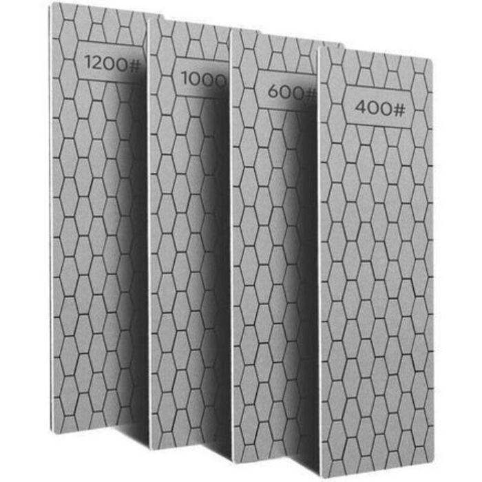 Lot de 4 Plaques DAffûTage DiamantéEs Pierre à Aiguiser DiamantéE avec Surface en Nid DAbeille Grain 400/600/1000/1200