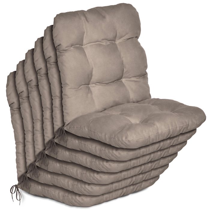 Lot de 6 coussins dappui pour fauteuils à dossier bas « Flair NL » 100 x 50 x 8 cm taupe Lot de 6 coussins dappui pour fauteuils à dossier bas « Flair NL » 100 x 50 x 8 cm taupe