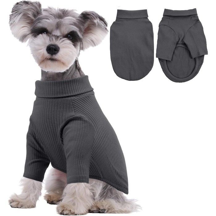 Pull pour chien Kuoser XS gris maille extensible chaude manches longues pyjama chien grands sèche rapidement lavable en machine