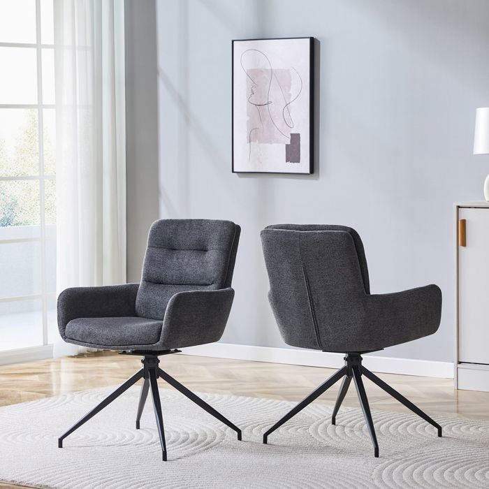 Design solide et sécurisé chaise de bureau pivotante en métal couleur gris idéal pour bureau travail à domicile ergonomique