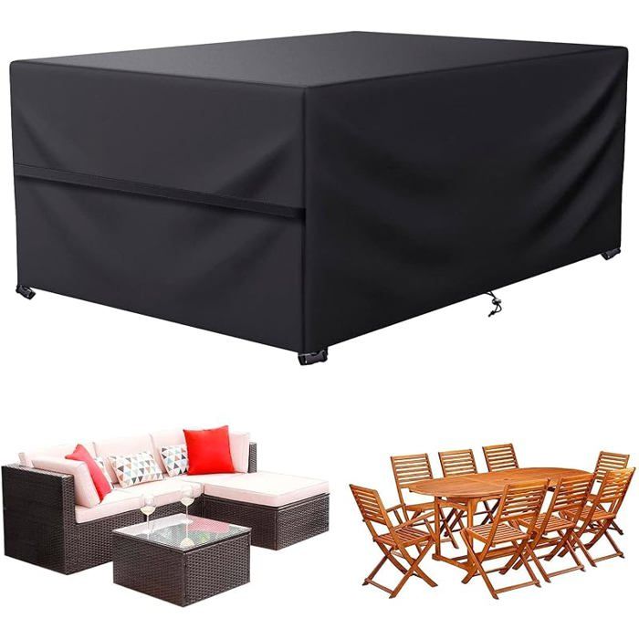 Housse Table de Jardin Exterieur Housse Salon de Jardin 160X100X75 cm Housses Mobilier de Jardin 16 HOUSSE POUR MEUBLES DE JARDIN