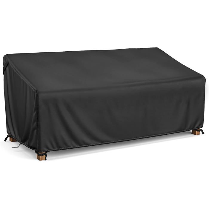 Housse Banc Jardin 2 Places 600D imperméable 134x66x63/89cm anti-UV indéchirable boucles réglables toutes saisons pour extérieur