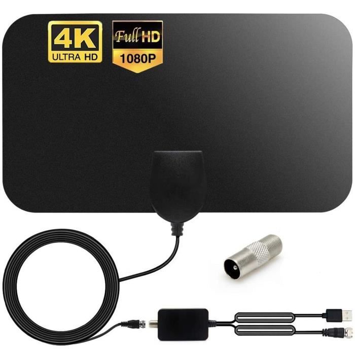 Décodeur TNT August Antenne TV Intérieur TNT HD Portative – DTA240 – Antenne Portable Numérique Haut Gain HD 4K, Base Aimantée Magnétique pour Meilleure Réception, Cable