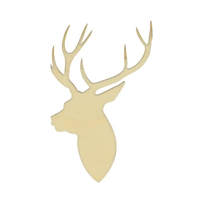 Embellissements En Bois Artemio Noël Ecossais Silhouette Profil Cerf 10 Cm Qté 3