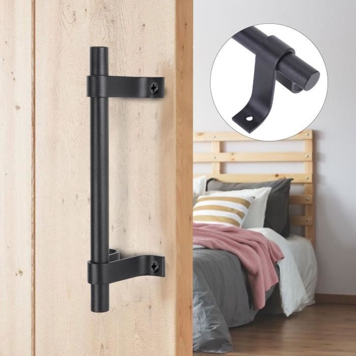 Dilwe Poignée Porte Coulissante Noire Moderne Design Pour Portes De Grange, Armoires, Placards
