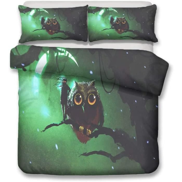 Housse De Couette Addams Family Wednesday 3D - Taille 140x200cm + 2 Taies, Coton Microfibre, Fermeture éclair