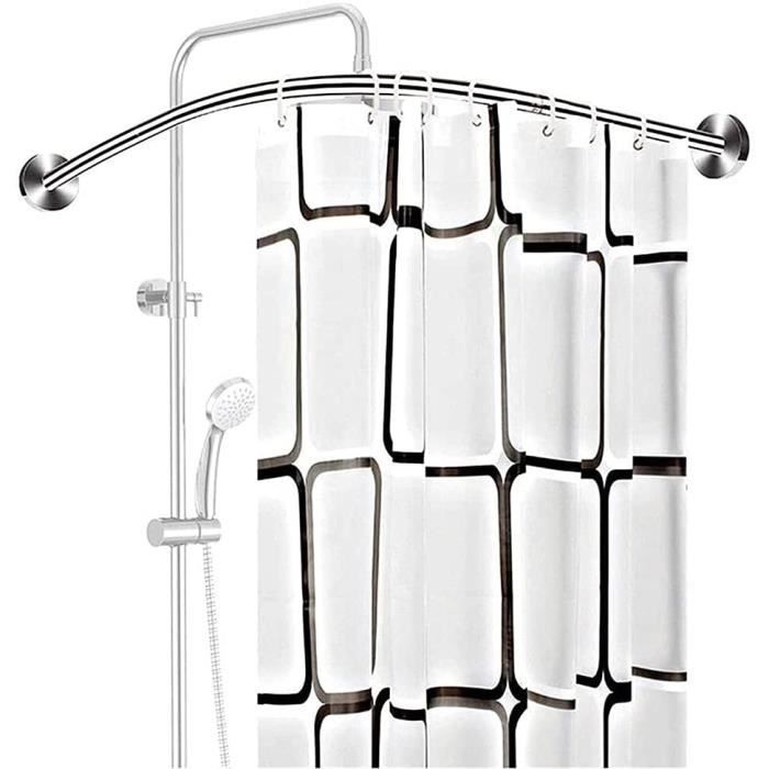Barre rideau douche extensible angle sans percage en forme de l tringle  rideau douche baignoire,acier inoxydable barre à ride[A88] - Cdiscount  Bricolage