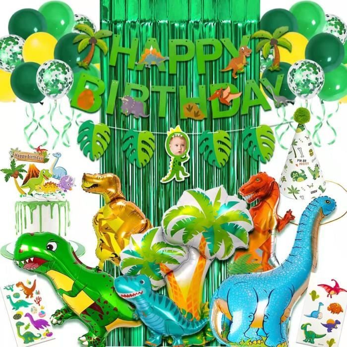 Decoration Anniversaire Dinosaure Ballons Anniversaire Garcon Vert 6pcs Xxl Ballon Dinosaure Cocotier Rideau Chapeau Anniv 545 Cdiscount Maison