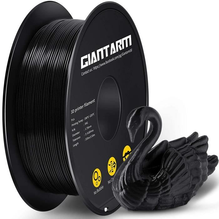 GIANTARM Filament PLA 1.75mm Imprimante 3D PLA Filament 1.75mm 1kg Bobine  Noir[683] - Cdiscount Informatique