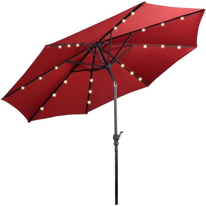 Parasol Inclinable 1,80 M - Toile Polyester Protection UV 35+ - Pour Jardin, Terrasse, Plage (bleu)
