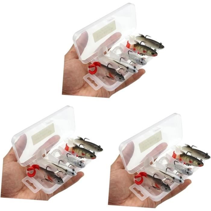 Lot De Leurre Souple Lot De 50 Leurres De Pêche Artificiels En Silicone Souple Appats Realistes Avec Queue De Pagaie Couleur Lumineuse 95048296 Asticots Vivants Pour La Pêche