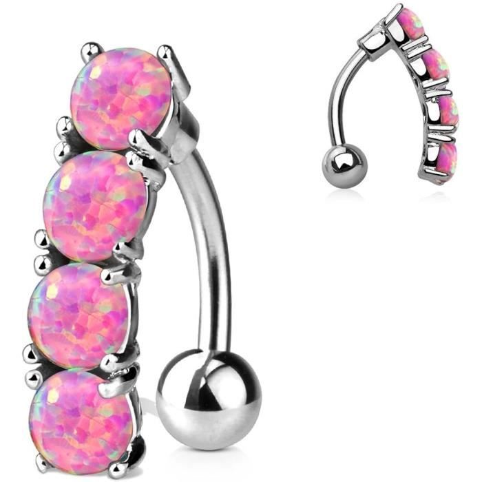 Lovepiercing Piercing Nombril Inversé Opale CLOTHILDE Rose [2386] Cdiscount Au quotidien