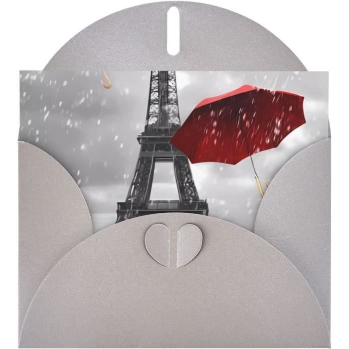 Carte De Vœux Horizontale En Papier Nacré - Blanc, Vert Foncé, Pour Anniversaire, Noël, Occasions Spéciales