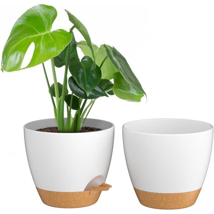 Octdays Lot De 2 Pots De Fleurs Décoratifs En Céramique Avec