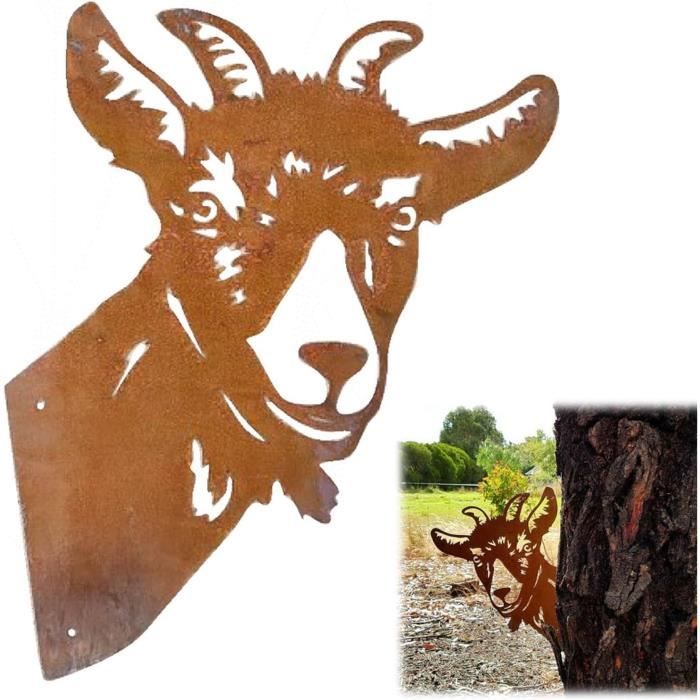 Décoration De Jardin écureuil En Métal Rouillé - Silhouette Sur Piquet 20x15 Cm, Pour Extérieur