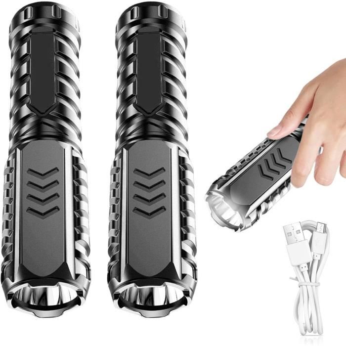Lampe Torche LED Rechargeable 2 500 000 Lumens - Super Lumineuse, Portée Longue, étanche IPX, Aluminium