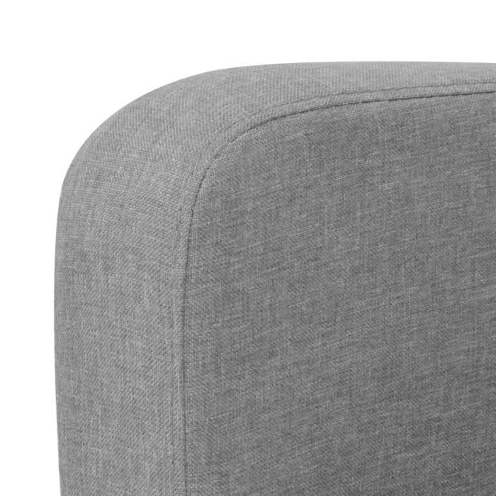 canapé 2 places kai - gris clair - tissu - confort moelleux