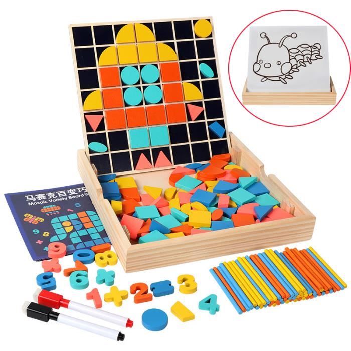 Dr. MUYA® Jouets Montessori 3-6 An, Mosaïque, Puzzle en Bois, Enfant 3-4 Ans, Jeu Éducatif, Motricité, Tangram, Cadeau Enfants Filles Garçons Dr. MUYA® Jouets Montessori 3-6 An, Mosaïque, Puzzle en Bois, Enfant 3-4 Ans, Jeu Éducatif, Motricité, Tangram, Cadeau Enfants Filles Garçons