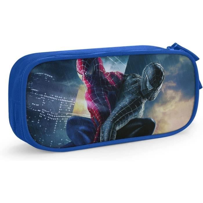 Trousse Scolaire Spiderman Garnie Pour Enfant Dès 3 Ans - Format 18x8,5x1 Cm - Avec Crayon, Gomme, Taille-crayon, Règle - Fermeture Zip - 4