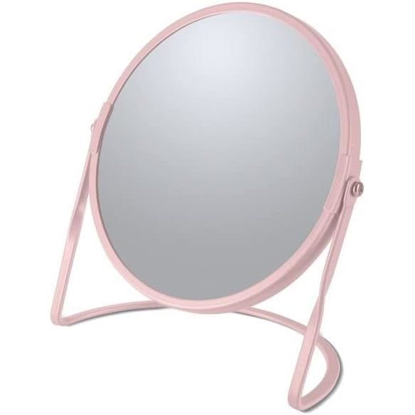 Miroir De Maquillage Sur Pied Réglable – Double Face 5X/7X/10X – Rotation 360° – Design Chromé