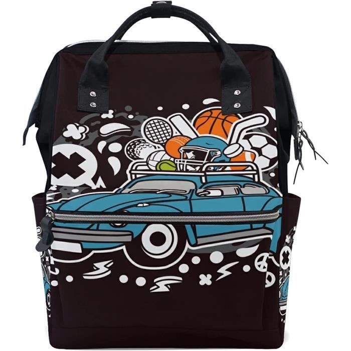 Sac à Langer Sac à Dos Grande Capacité - Motif Halloween Pumpkin Skate - Toile Imperméable - Pour Maman Voyage