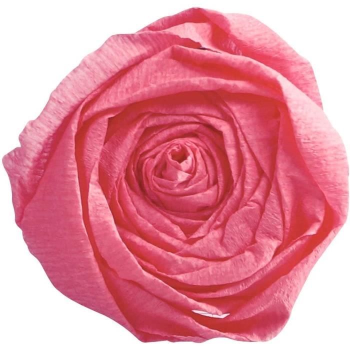 901060C Paquet De 10 Feuilles De Papier Crépon Couleur Rose Moyen