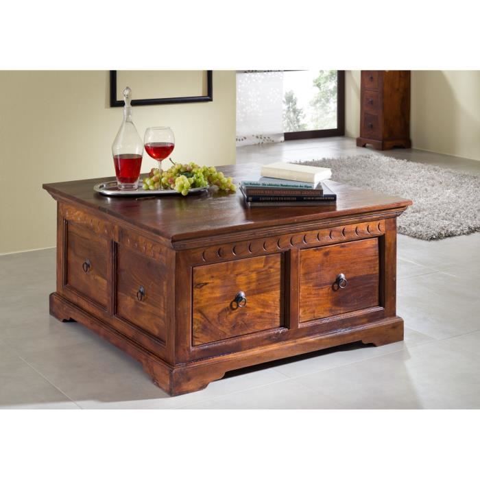 Table basse inspiration coffre - Bois massif dacacia laqué (Nougat) - OXFORD #415 Table basse inspiration coffre - Bois massif dacacia laqué (Nougat) - OXFORD #415