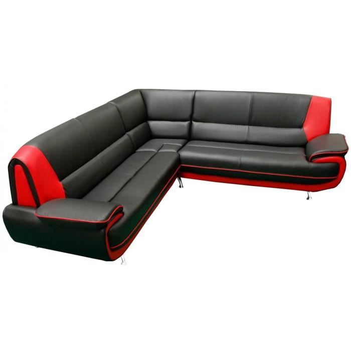 Canapé Dangle Design En Pvc Noir Et Rouge Nino 7places