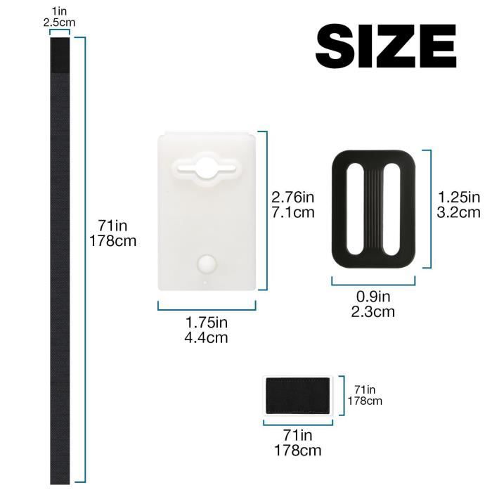 Kit Fixation Bâche Solaire Piscine - 6 Sangles 66cm, Vis Polypropylène Et Métal - Résistant Vent/eau