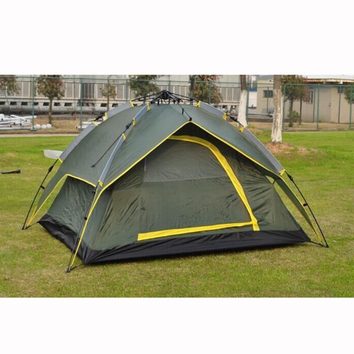 KF-Portable Quick Automatic 3-4 Person Camping extérieure Tent verte Double Layer Easy Instant Setup 2*2.2m