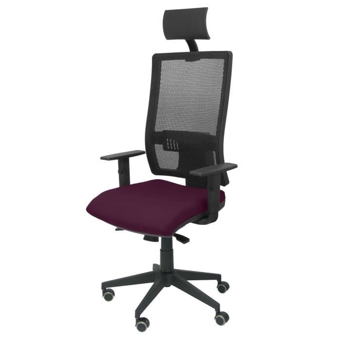 fauteuil de bureau ergonomique avec mécanisme synchro et hauteur réglable, dossier haut en maille respirante avec appui-tête et